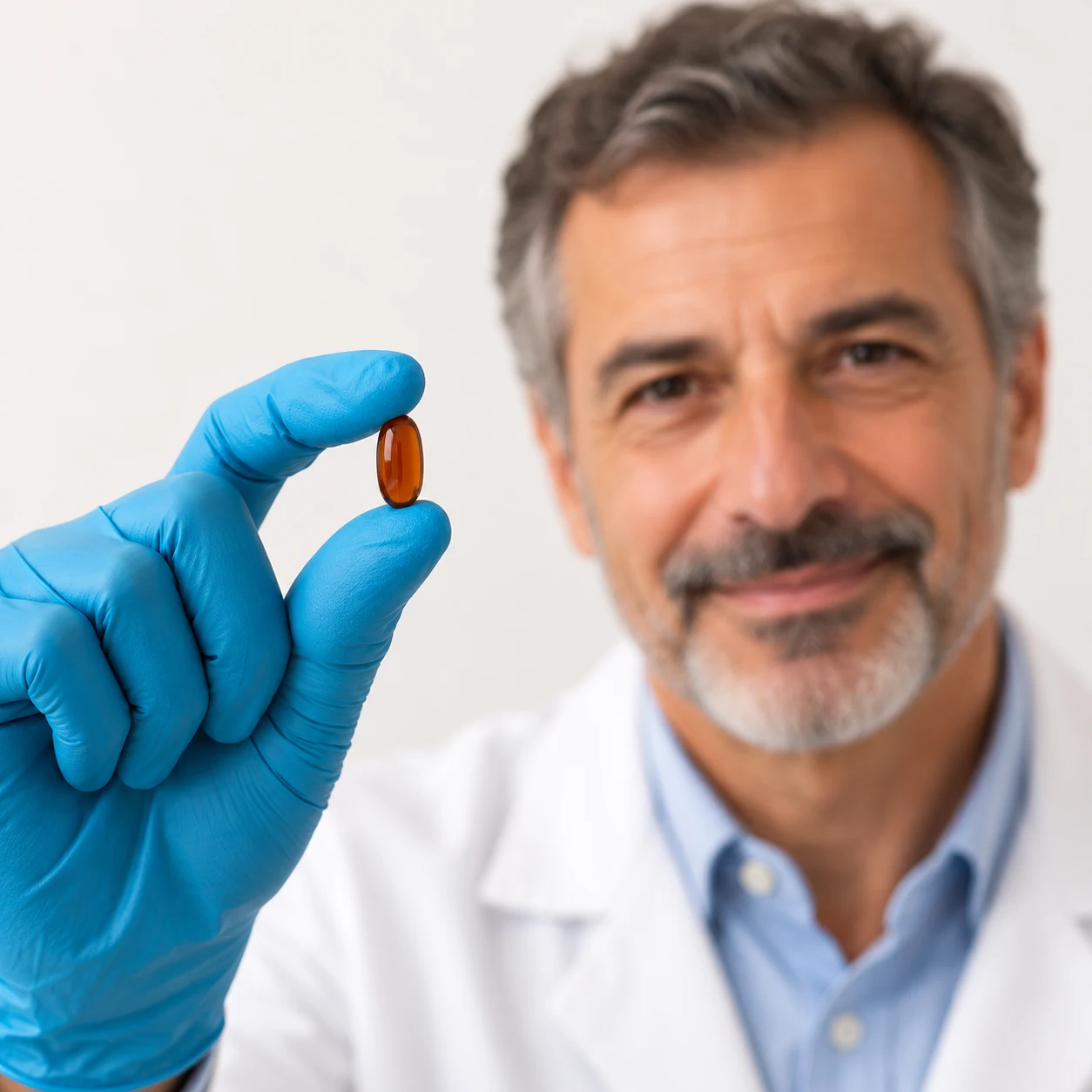 Professionista con una softgel VitaPeaks